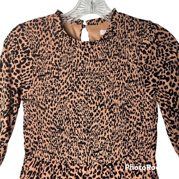 GB Girls Brown Black print Long Sleeve Dress Girls - Picture 4 of 17